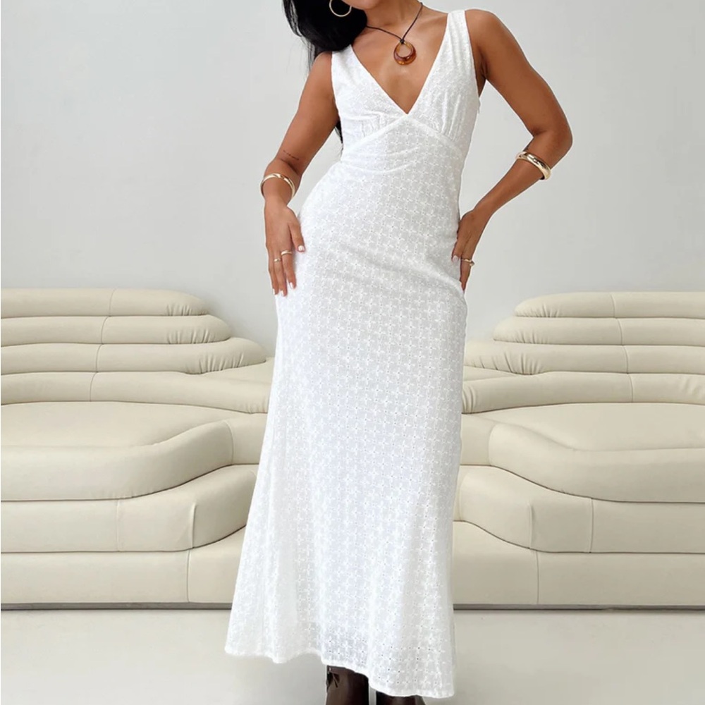 Princess Polly NELLIE white maxi dress